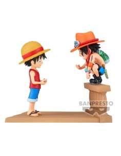 ONE PIECE WORLD COLLECTABLE FIGURE LOG STORIES-MONKEY.D.LUFFY & PORTGAS.D.ACE-