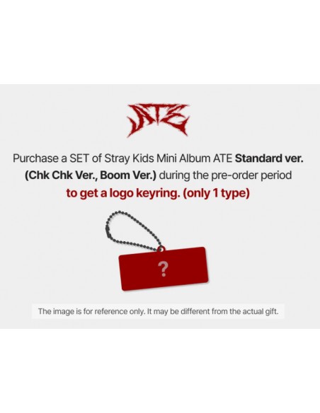 Stray Kids - ATE (Chk Chk + Boom Ver.) [SET] + 2 Random Photocards + Logo keyring (JYP SHOP)