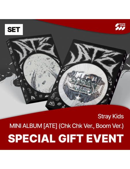 Stray Kids - ATE (Chk Chk+Boom Ver.) [SET] + 2 Random Photocards + coaster (SW)