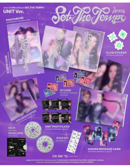 izna SET THE TEMPO Unit Ver. 1 de 3 Random | K-Pop